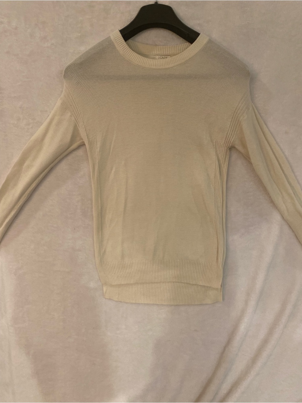 J. Crew Cream Ribbed Crewneck Sweater US XXS